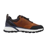 Stijlvolle Ademende Sneakers voor Mannen Geox , Brown , Heren