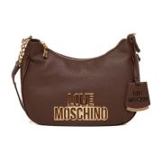 Halvemaanvormige tas met rits Love Moschino , Brown , Dames