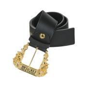 Barok gesp leren riem Versace Jeans Couture , Black , Dames