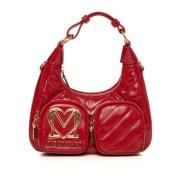 Stijlvolle Half Moon Shaped Schoudertas Love Moschino , Red , Dames