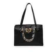 Stijlvolle Shopper met Ritssluiting Love Moschino , Black , Dames