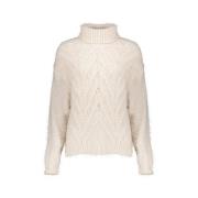 Gebreide Kabel Coltrui Pullover Geisha , White , Dames