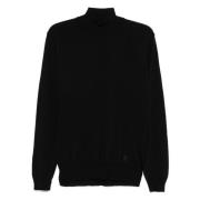 Wollen Rollneck Sweater Corneliani , Black , Heren