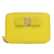 Pre-owned Leather wallets Salvatore Ferragamo Pre-owned , Yellow , Dam...