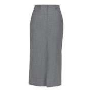 Grijze wollen lange rok Ottod'Ame , Gray , Dames