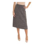 Uitlopende wollen midi-rok Max Mara Weekend , Gray , Dames