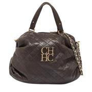 Pre-owned Leather handbags Carolina Herrera Pre-owned , Brown , Dames