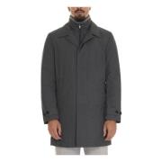 Canvas Morning Coat met knoopsluiting Fay , Black , Heren