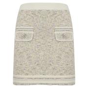 Boucle' lurex minirok met strass Blugirl , Beige , Dames