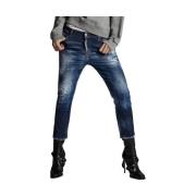 Geverfde Versleten Jennifer Jeans Dsquared2 , Blue , Heren