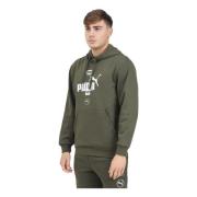 Groene Hoodie Sweater Casual Sportieve Stijl Puma , Green , Heren