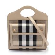 Pre-owned Canvas handbags Burberry Vintage , Beige , Dames