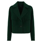 Wollen jas met V-hals Max Mara Weekend , Green , Dames