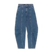 Denim Cargo Broek Twill Stijl Rotate Birger Christensen , Blue , Dames