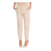 Overalls broek met trekkoord in de taille Max Mara Weekend , Beige , D...