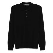 Wollen Polo Shirt Corneliani , Black , Heren