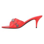 Leather sandals Balenciaga , Red , Dames