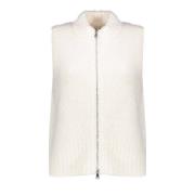 Gebreide Rits Gilet Geisha , White , Dames