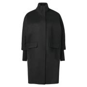 Gebreide Kraag Wollen Cape Jas Comma , Black , Dames