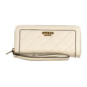 Dames Beige Portemonnee met Ritssluiting Guess , Beige , Dames