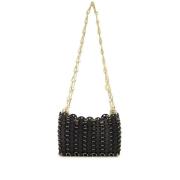 Zwart/Goud Nano Clutch Paco Rabanne , Black , Dames