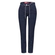 Gestreepte Jeans Casual Fit Slim Legs Cecil , Blue , Dames