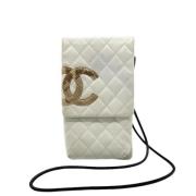 Pre-owned Leather chanel-bags Chanel Vintage , White , Dames