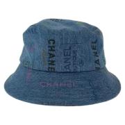 Pre-owned Cotton hats Chanel Vintage , Blue , Dames