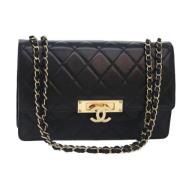 Pre-owned Leather chanel-bags Chanel Vintage , Black , Dames