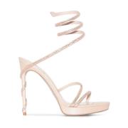 Nude Strappy Sandals René Caovilla , Beige , Dames