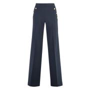 Wijde broek met decoratieve knopen PT Torino , Blue , Dames