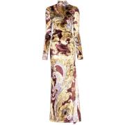 Chenille Paisley Print High Neck Jurk Etro , Multicolor , Dames