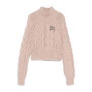 Blush Pink Kabeltrui Ermanno Scervino , Pink , Dames