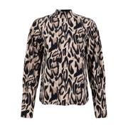 Dierenprint Reisblouse Lange Mouw Zoso , Brown , Dames