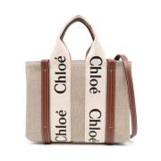 Bruine Woody Kleine Tote Tas Chloé , Brown , Dames