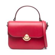 Rode Korrelige Leren Schoudertas Furla , Red , Dames