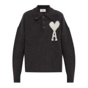 Polo sweater Ami Paris , Gray , Dames