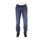 Denim Kleding - Jeans met knoopsluiting Trussardi , Blue , Heren