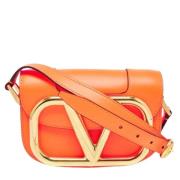 Pre-owned Leather shoulder-bags Valentino Vintage , Orange , Dames