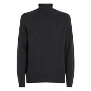 Luxe Wol Turtle Neck Sweater Calvin Klein , Gray , Heren