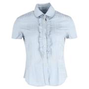 Pre-owned Cotton tops Burberry Vintage , Blue , Dames