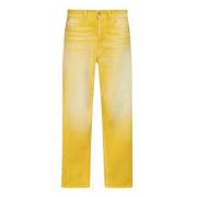 Gele Denim Straight Jeans Marni , Yellow , Heren