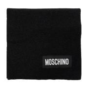 Sjaal met logo Moschino , Black , Unisex