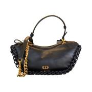 Stijlvolle Leren Tas La Carrie , Black , Dames