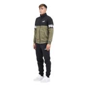 Zwart en groen trainingspak set Puma , Multicolor , Heren