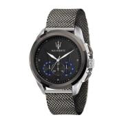 Stalen Quartz Horloge, Zwarte Kast Maserati , Gray , Heren