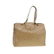 Pre-owned Leather chanel-bags Chanel Vintage , Beige , Dames