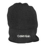 Zwarte geborduurde logo beanie voor dames Calvin Klein , Black , Dames