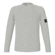 Grijze Sweater Raglan Lange Mouw Katoen Calvin Klein , Gray , Heren