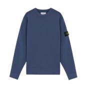 Stretch wollen ronde hals sweatshirt Stone Island , Blue , Heren